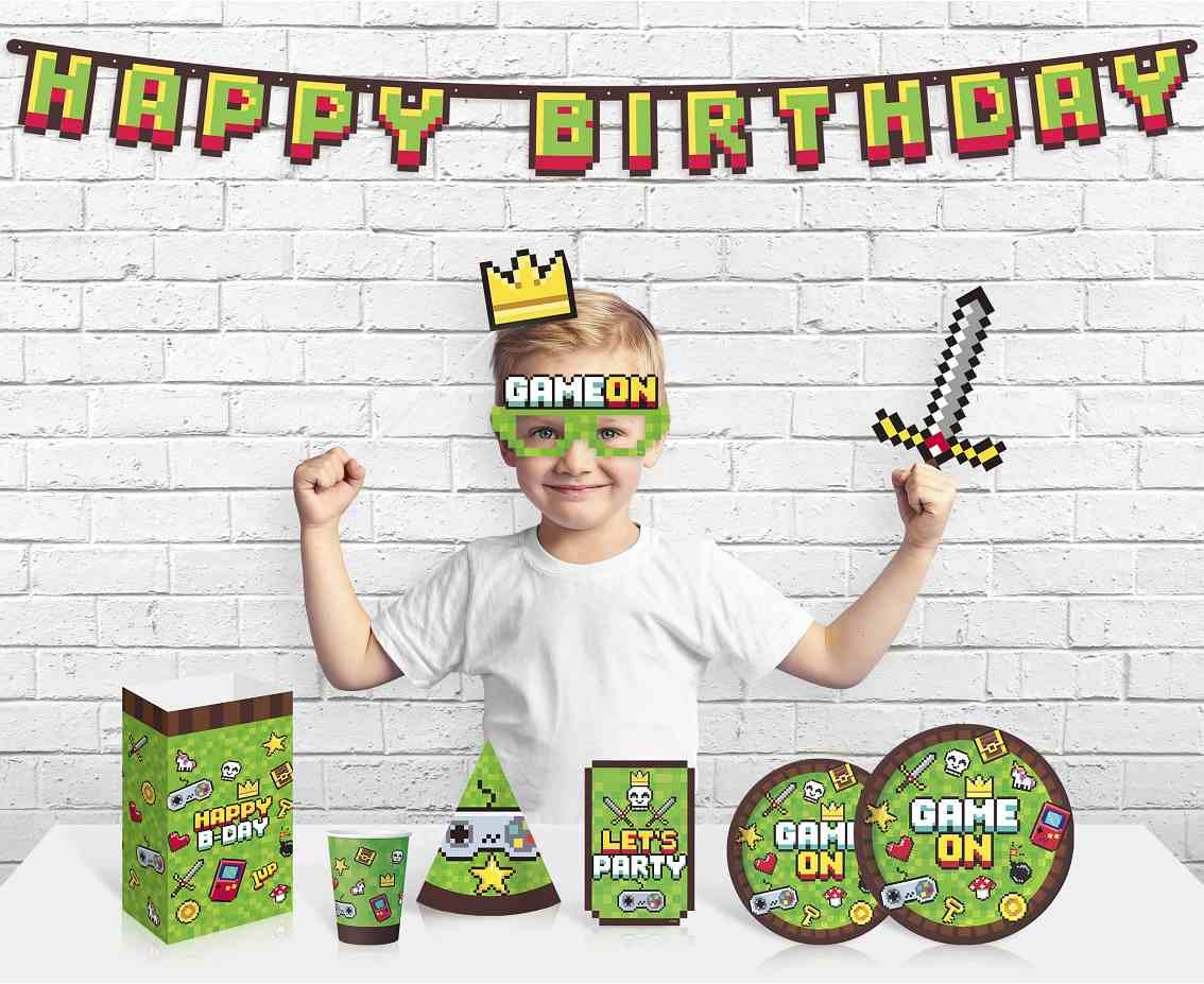 Paper hats Game On, 6 pcs.